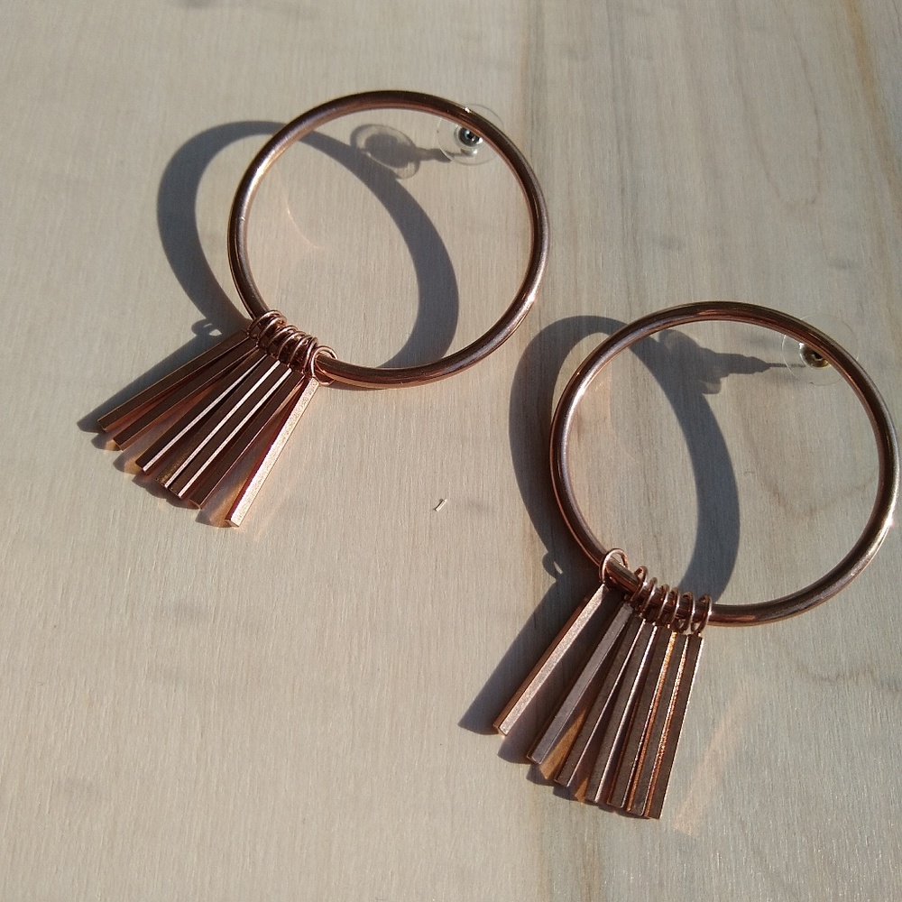 Minimalist rose gold hoops